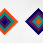 Claude Tousignant, Losanges en orange-vert-violet-bleu, 2019