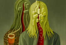 Judith Berry, Double portrait avec blocs, 2024
